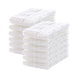 12 Pack Muslin Burp Cloths 100% Cotton Muslin Cloths Large 20''x10'' Extra So... - Picture 1 of 8