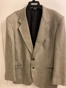 KUPPEMHEIMER CUSTOM MADE MEN'S BROWN CHECKERED TWO BUTTON BLAZER/JACKET/SPORT CO - Picture 1 of 6