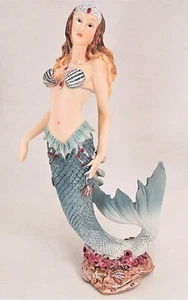 Mermaid with blue/teal colored tail Mythical undersea figurine - Picture 1 of 3