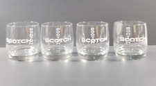 4 Vintage Art Deco Scotch Glasses Etched Design Rocks Glasses Whiskey