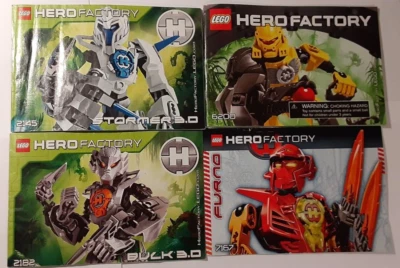 Lego Hero Factory Lot of 4 Instruction Manuals 2145 2182 6200 7167 Books Only - Image 1 of 3