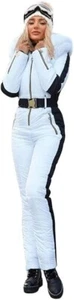 Womens Medium Ski Suit Snowsuit One Piece Snow Bunny Bib Jumpsuit - Picture 1 of 12