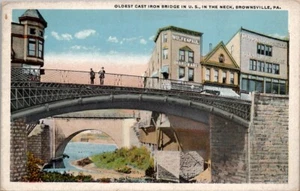 postkarte. Älteste gusseiserne Brücke im Hals Brownsville pa - Bild 1 von 2