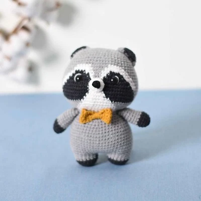 Raccoon Plush Stuffed Animal Crochet Handmade - Best Gift for Kids - Image 1 of 2