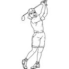 'Mujer Jugando al Golf' Sello de Goma (Desmontado) (RS032208)