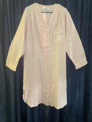 Christian Dior De Colección Rosa Cuadros Monograma Dormir Camisón Pijama Saks Fifth Ave Foto 1 de 4