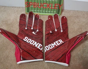 NIKE JORDAN VAPOR JET 5.0 NCAA OKLAHOMA SOONERS RECEIVERS FOOTBALL GLOVES LARGE - Picture 1 of 3