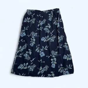 WHITE STAG Blue Floral Midi Skirt Size UK 18 US 14 Boho Mid Rise Vintage - Picture 1 of 6
