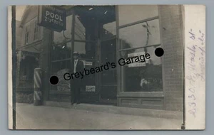 RPPC Pool Hall and Barber Shop INDIANAPOLIS IN Indiana Real Photo Postcard - Picture 1 of 2