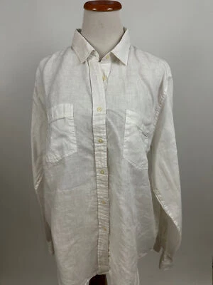 GAP Camisa LINO Blanca Manga Larga Mujer XL Foto 1 de 4