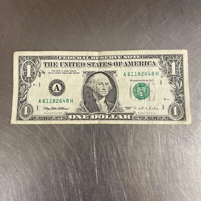 1995 $1 One Dollar Bill Federal Reserve Note  Vintage Rare 29 years old - Image 1 of 4