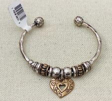 NEW James Lawrence Eden Merry Two Tone Heart Cuff Bracelet NWT