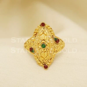 Gold Ring 18k Gold Ring for Women Wedding Jewelry Size 7.75 - Picture 1 of 6