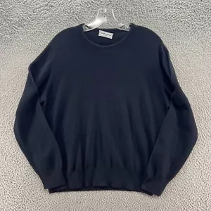 Vintage Burberry London Sweater Pullover Mens 46 Blue Wool Pullover Long Sleeve - Picture 1 of 7