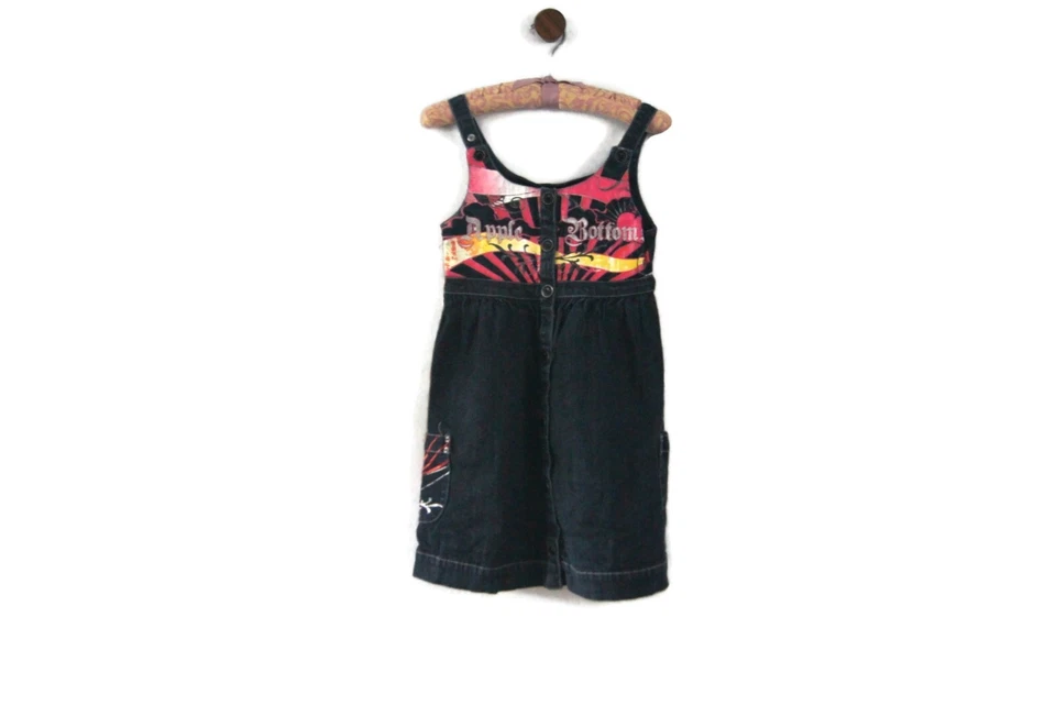 Apple Bottom Girls L Blue Jean Overalls Dress - Image 1 of 4
