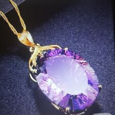 Delysia King Oval Amethyst Pendant Necklace and Adjustable 18-20 " Chain