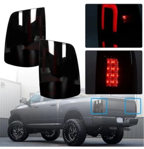 Black/Smoke Tail Lights Fits 2009-2018 Dodge Ram 1500 2500 3500 LED Brake Lamps - Picture 1 of 6