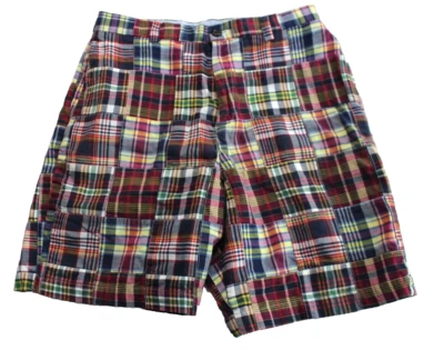 Brooks Brothers Boys Shorts Size 18 Patchwork Plaid Multicolor Flat Front 29x7.5 - Image 1 of 4