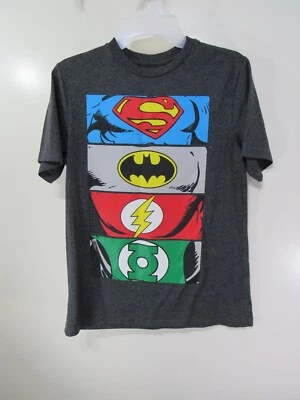 Camiseta Liga de la Justicia Talla XL 14 16 Niños Negra Multicolor Super Héroes Foto 1 de 3