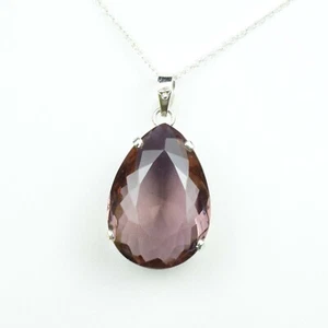 79 ct Color Changing Alexandrite Pear Cut 925 Sterling Silver Pendant Necklace - Picture 1 of 6