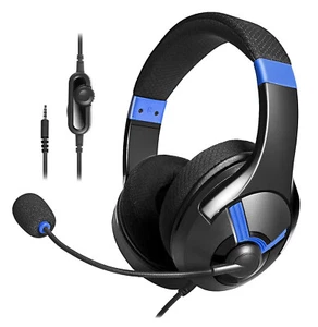 Amazon Basics Gaming Headset Mikrofon PC Blau NEU - Bild 1 von 5