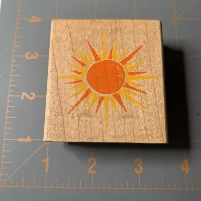 Резиновый штамп Stampede Posh Impressions - деревянный штамп Sunshine Sun Summer - Изображение 1 из 4