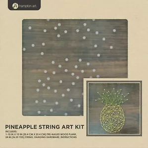PINEAPPLE String Art Kit 10" x 10" Wood Plank Country Craft Farmhouse Folk Art - Picture 1 of 4