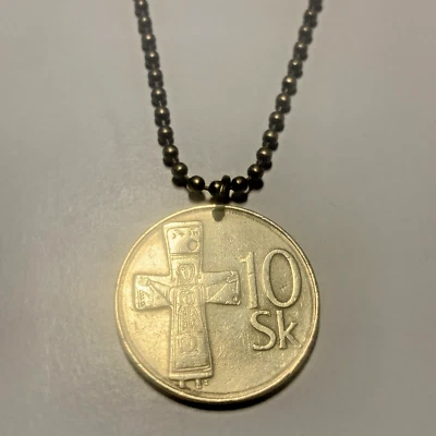 Eslovaquia 1993 10 Corún Moneda Colgante Slovenska Cruz de Bronce. A1` Foto 1 de 4