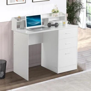 Computer Desk Workstation Laptop Table w/ Monitor Stand 3 Drawers Home Office - Picture 1 of 9