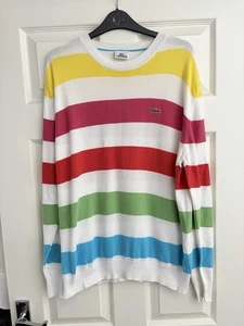 Lacoste Herren Pullover bunt gestreift Größe 6 XL PTP 22,5 "Sweatshirt - Bild 1 von 10