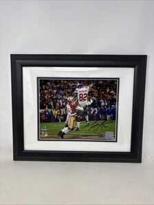 Autographed Mario Manningham Giants NFC Championship 8X10 Photo Steiner Framed - Picture 1 of 11