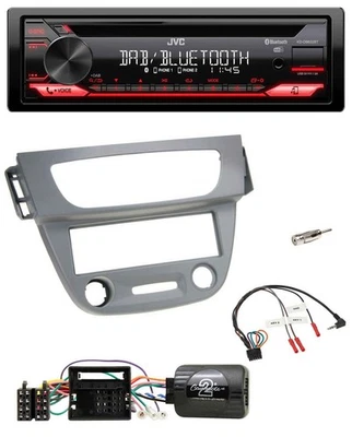 JVC CD DAB USB Bluetooth Lenkrad Autoradio für Renault Megane III 2009-2012 grau - Bild 1 von 4