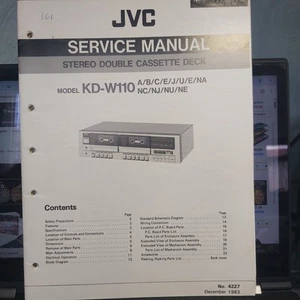JVC Service Manual - KD-W110 and Supplementary - Cassette Deck (AC018) - Picture 1 of 2