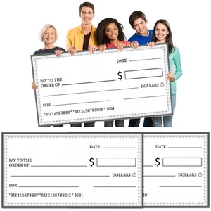 2 Stück große Schecks für Präsentationen 30 x 16 Zoll riesige große leere gefälschte Schecks... - Bild 1 von 7