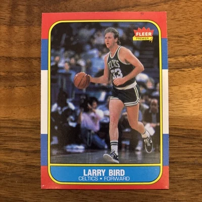 Tarjeta de baloncesto Fleer 1986-87 #9 Larry Bird NBA Boston Celtics Salón de la fama en muy buena condición/casi nueva Foto 1 de 4