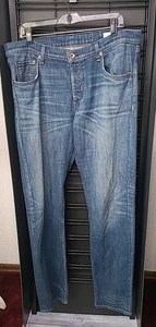 Rag & Bone Jeans Mens 36 x 34 Blue Denim Pants Fit 2 Slim Owen Cotton Button Fly - Picture 1 of 6