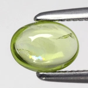 💎 0.42ct 5.5x4.2mm Oval Cabochon Natural Green Peridot - Untreated, Burma Gem - Picture 1 of 4