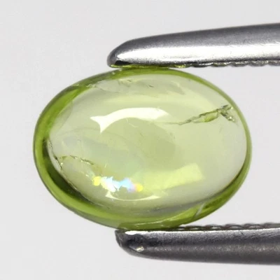 💎 0.42ct 5.5x4.2mm Oval Cabochon Natural Green Peridot - Untreated, Burma Gem - Image 1 of 4
