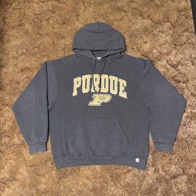 Sudadera con capucha vintage Russell Athletic Purdue College gris grande Foto 1 de 4