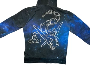 POKEMON CENTER Blau Weltraum Rayquaza Zip Hoodie Nintendo Sweatshirt Herren M - Bild 1 von 12