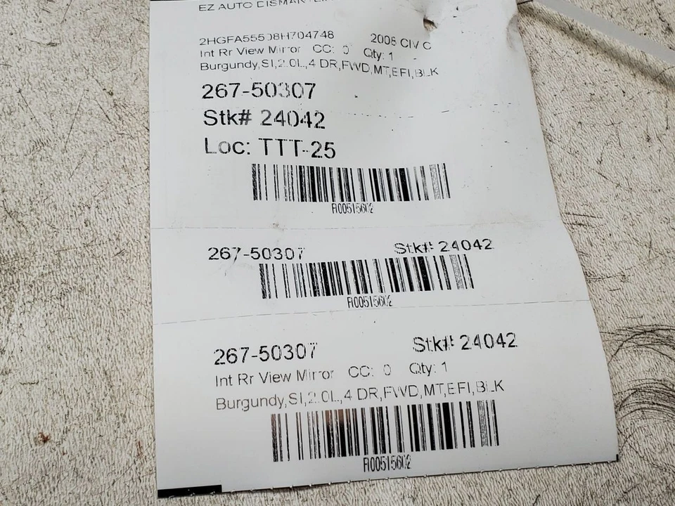 Espejo retrovisor Honda Civic 2008 sin atenuación automática OEM IE11015617 Foto 1 de 4