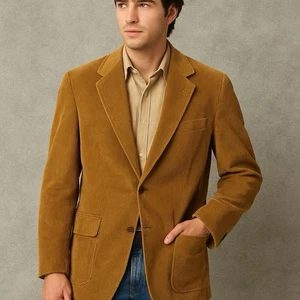 Vintage JC Penney Herren 44R 70er Cord Blazer Sport Mantel Jacke aufgesetzte Taschen - Bild 1 von 8