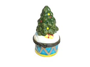 Vintage Seymour Mann Christmas Tree Trinket Box Tiny Porcelain Ceramic 1997 - Picture 1 of 13