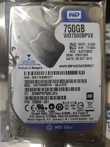 Lot 5x Western Digital WD7500BPVX WD Blue 750GB 2.5" SATA III Laptop Hard Drive - Picture 1 of 4