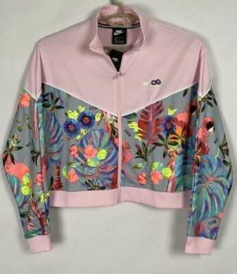 Nike Sportswear NUEVO CON ETIQUETAS Mujer Ultra-Femme Estampado Crop Track Chaqueta XL Rosa Nuevo Foto 1 de 4