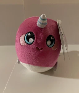 NEU Squeezamals 3Deez, langsam steigende Schaumstoff Stofftiere, Narwal-Juwel - Bild 1 von 3