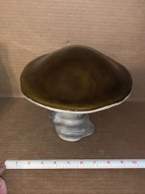 Редкий винтажный коричневый керамический гриб MCM Freeman McFarlin диаметр 10 дюймов - Изображение 1 из 4