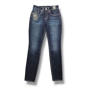 Jeans ragazzo argento donna 26 vita media gamba slim lavaggio scuro - Foto 1 di 12