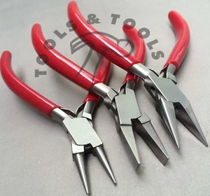 SET OF 3 QUALITY ROUND FLAT & CHAIN NOSE PLIERS BEADING JEWELLERY WATCHMAKERS - Picture 1 of 5