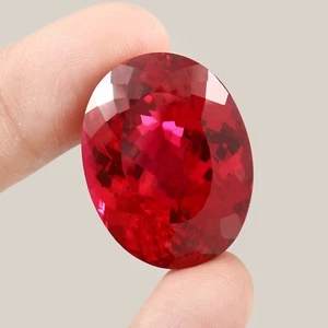 AAA Museum Grade Natural Flawless Burma Ruby Loose Oval Gemstone Cut 28x21 MM - Picture 1 of 4